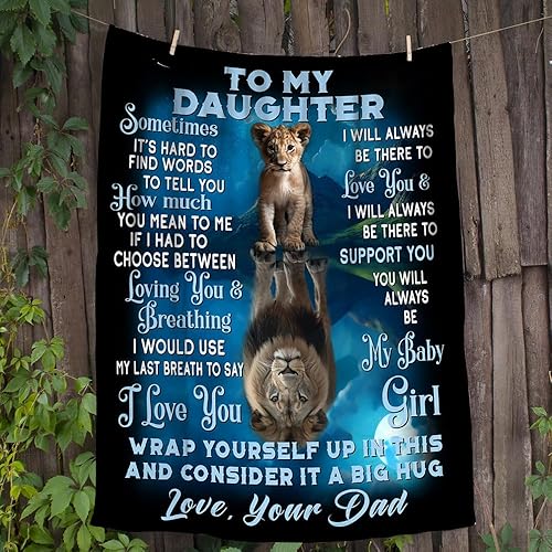Miniatura 7 de Namashops Manta de forro polar con texto en inglés To My Daughter from Dad, Tiger Fleece Blanket for Daughter para hija, manta de regalo para hija