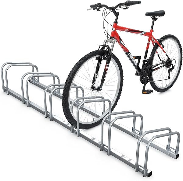 VOUNOT® Rastrelliera per Biciclette, Rastrelliera Portabici, Installazione a pavimento e parete, 6 Posti, Argento - 1