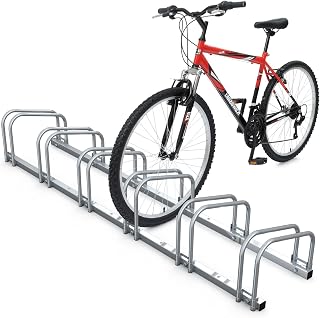 VOUNOT Fahrradständer für 6 Fahrräder, Boden und Wandmontage, Aufstellständer Mehrfachständer, Grau