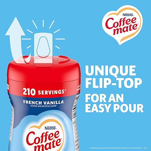 Miniatura 5 de coffee-mate French Vanilla Jarra de leche en polvo 15oz Botella de plástico 12cuentas