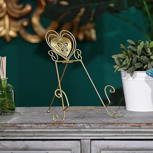 Miniatura 21 de Caballete negro de 16 "H, exhibición del soporte de la placa del metal, marco resistente de la pintura de la imagen, soporte del libro del metal