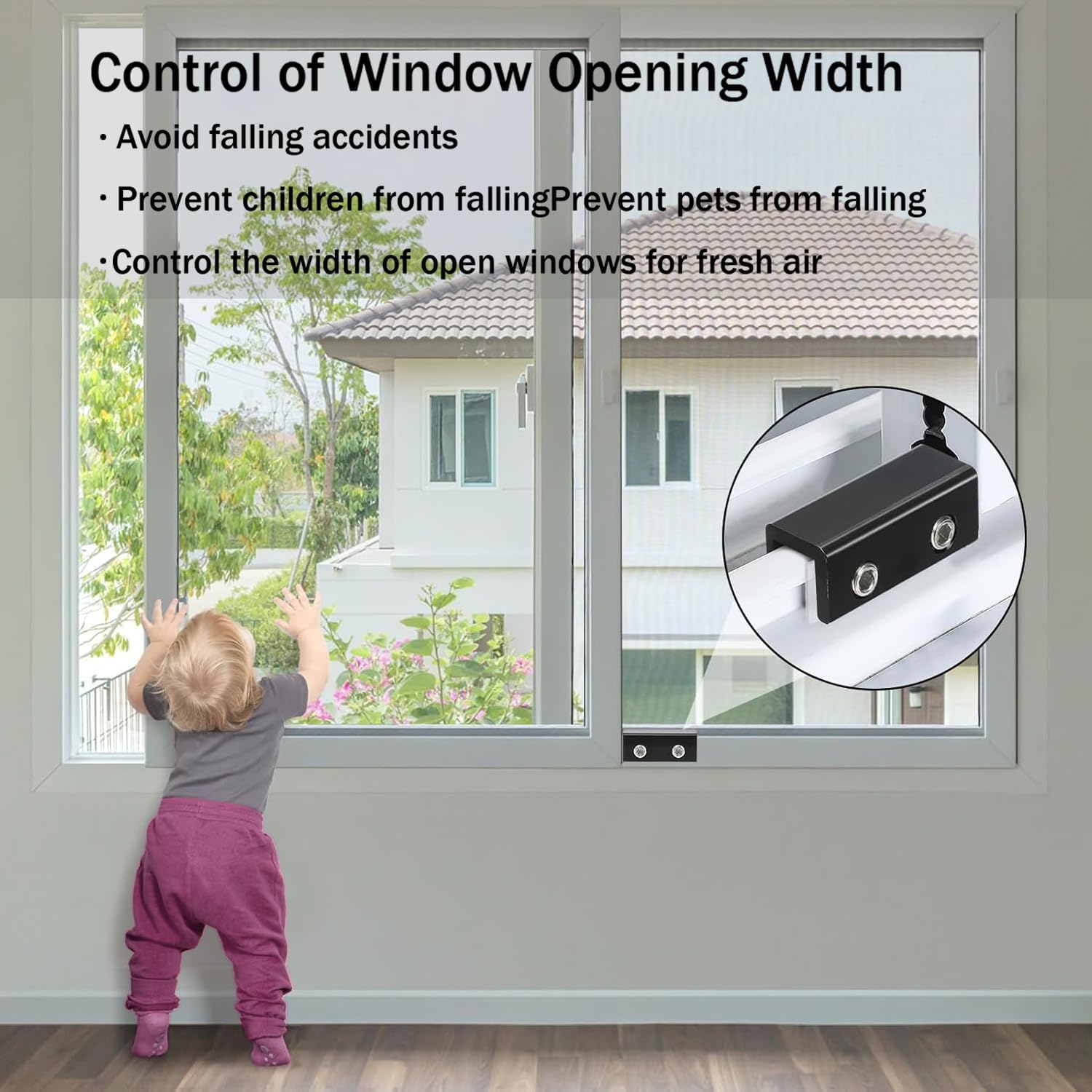 4 Pack Window Locks, Sliding Window Locks for Horizontal & Vertical Sliding Windows, Adjustable Security Window Lock with Key Sets for Patio Office Bedroom (Black)