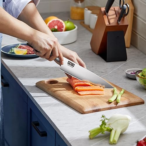 Miniatura 6 de MDHAND Juego de cuchillos de chef con bolsa de rollo, juego de cuchillos profesionales con afilador, cuchillos de cocina japoneses de acero