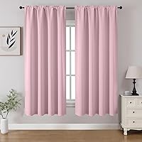Vista 49 de CUCRAF - Cortinas opacas beige de 45 pulgadas, juego de 2 paneles con bolsillo para barra, cortinas para oscurecer dormitorios y sala de estar