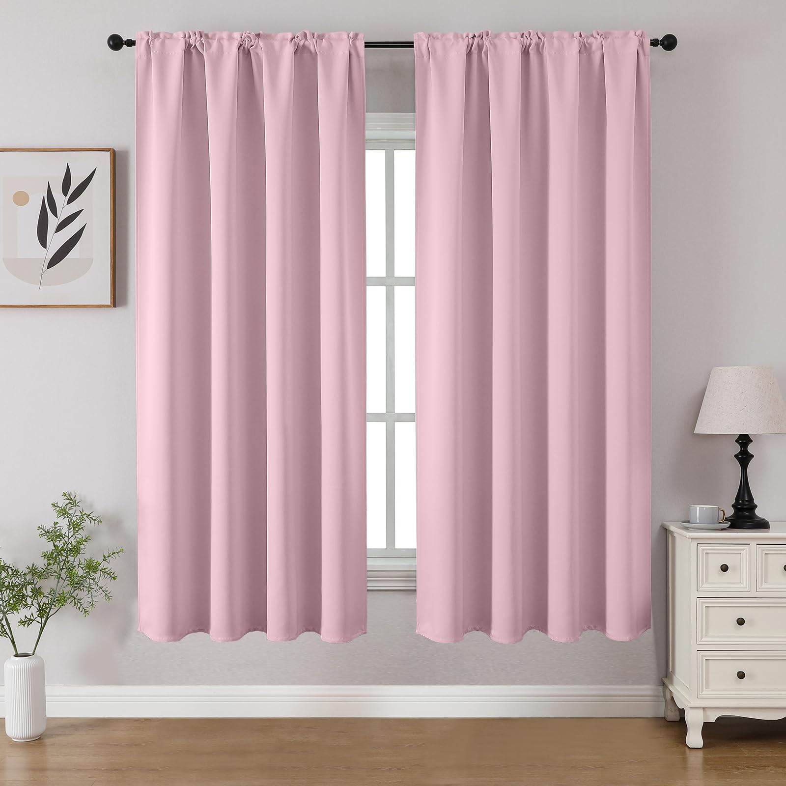 CUCRAF Blackout Curtains Drop Door Curtain Thermal Insulated Soft Texture Energy Saving Eyelet 2 Panels for Bedroom & Living Room