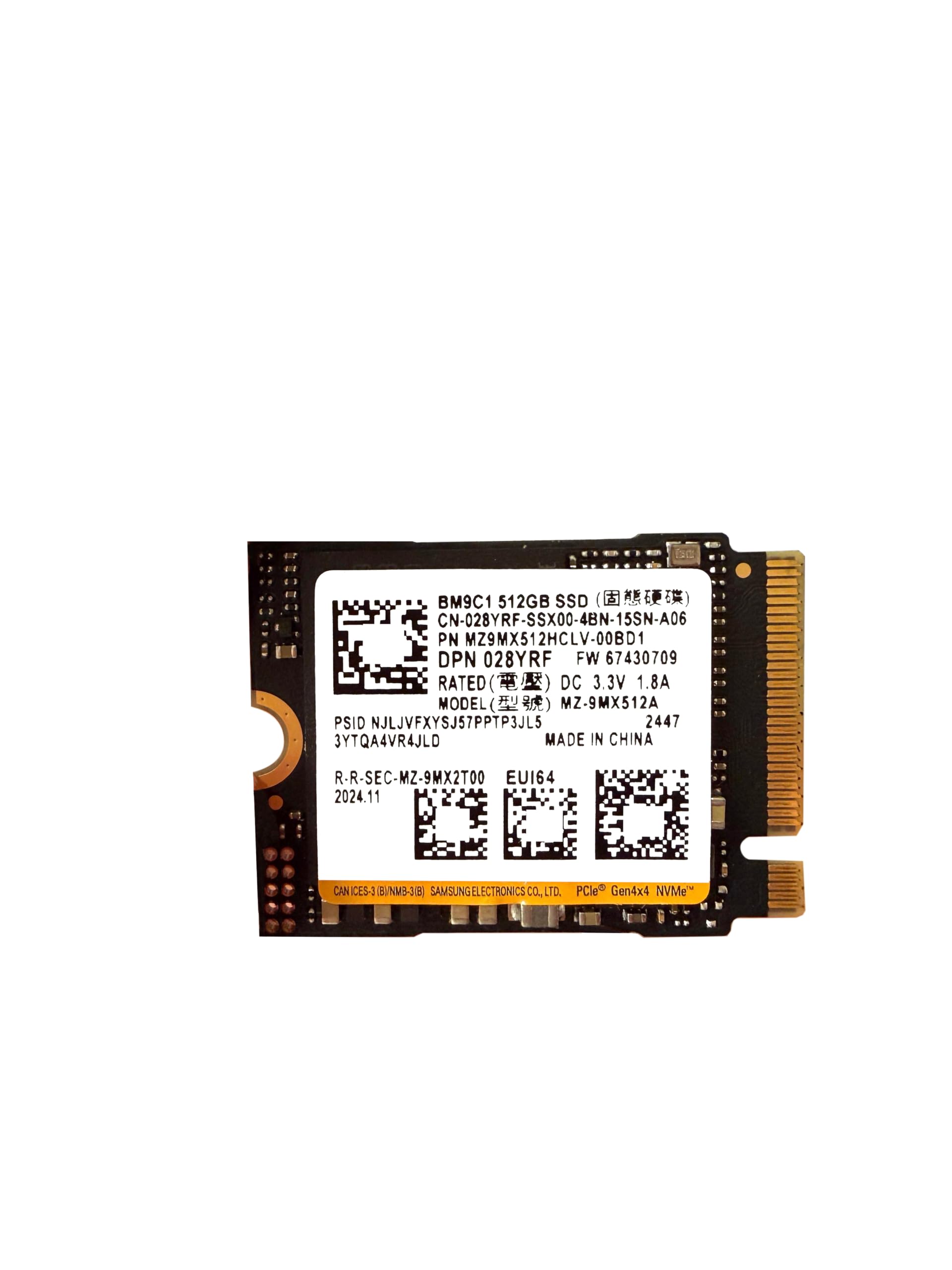 Amazon.com: Samsung BM9C1 Series 512GB M.2 2230 NVMe SSD, PCIe