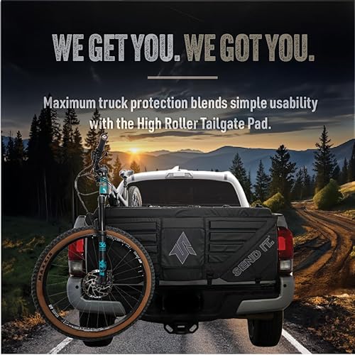 Miniatura 2 de Send It. Almohadilla de bicicleta para portón trasero de rodillo alto V2 - Accesorios de camión para ciclistas de montaña, bicicletas BMX,