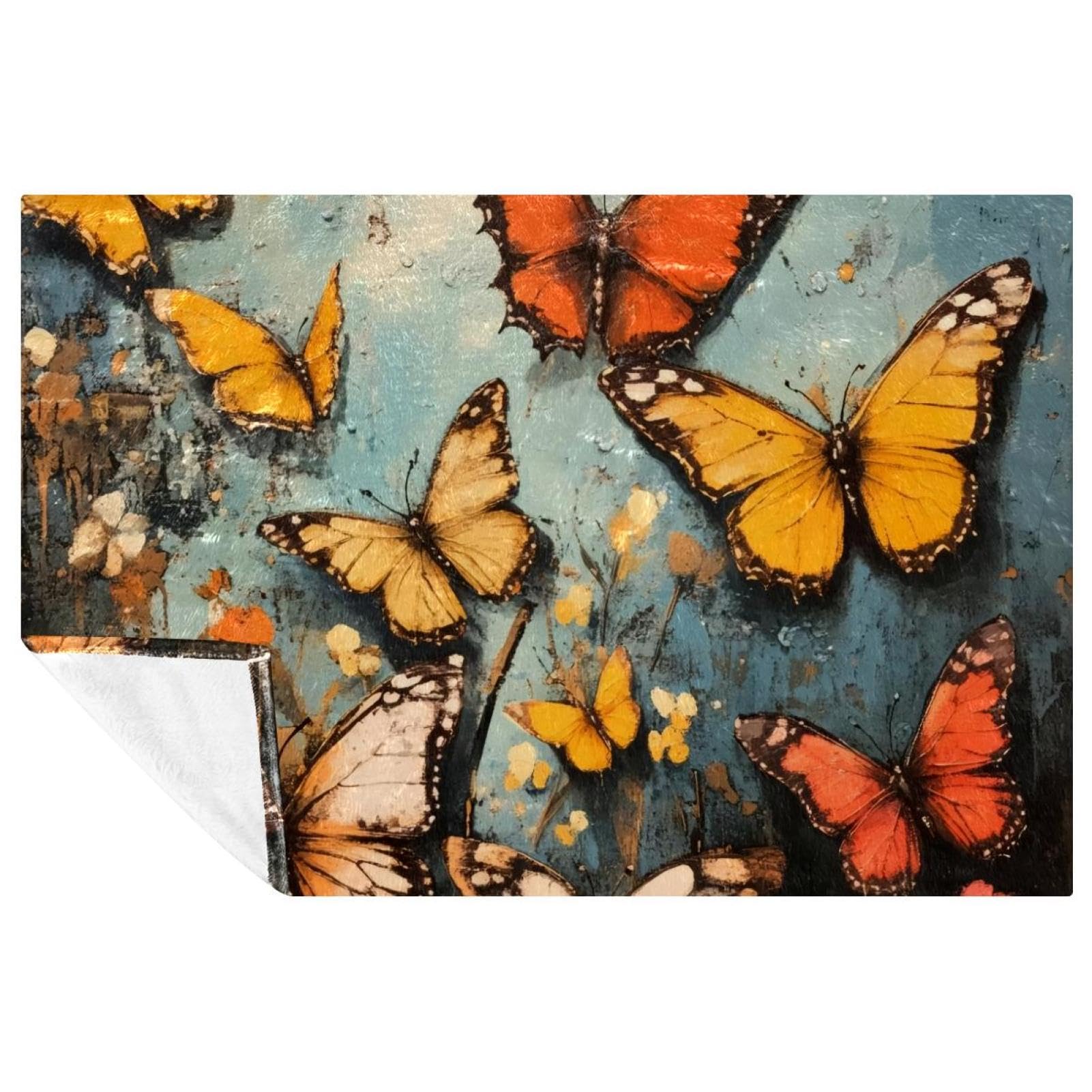 Couverture papillon grunge douce pour créer une ambiance chaleureuse chez vous