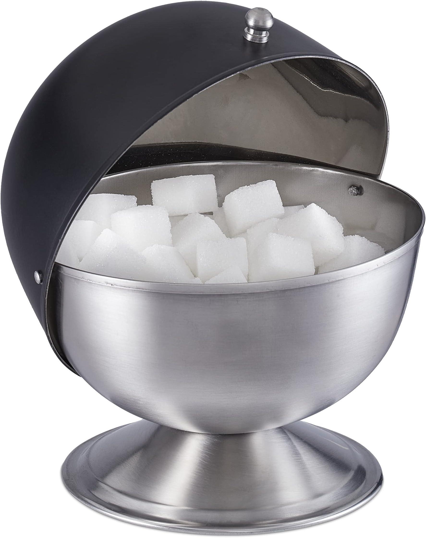 Sucrier Boule Bistrot Vintage - Argenté - Hauteur 14 Cm - Parfait état