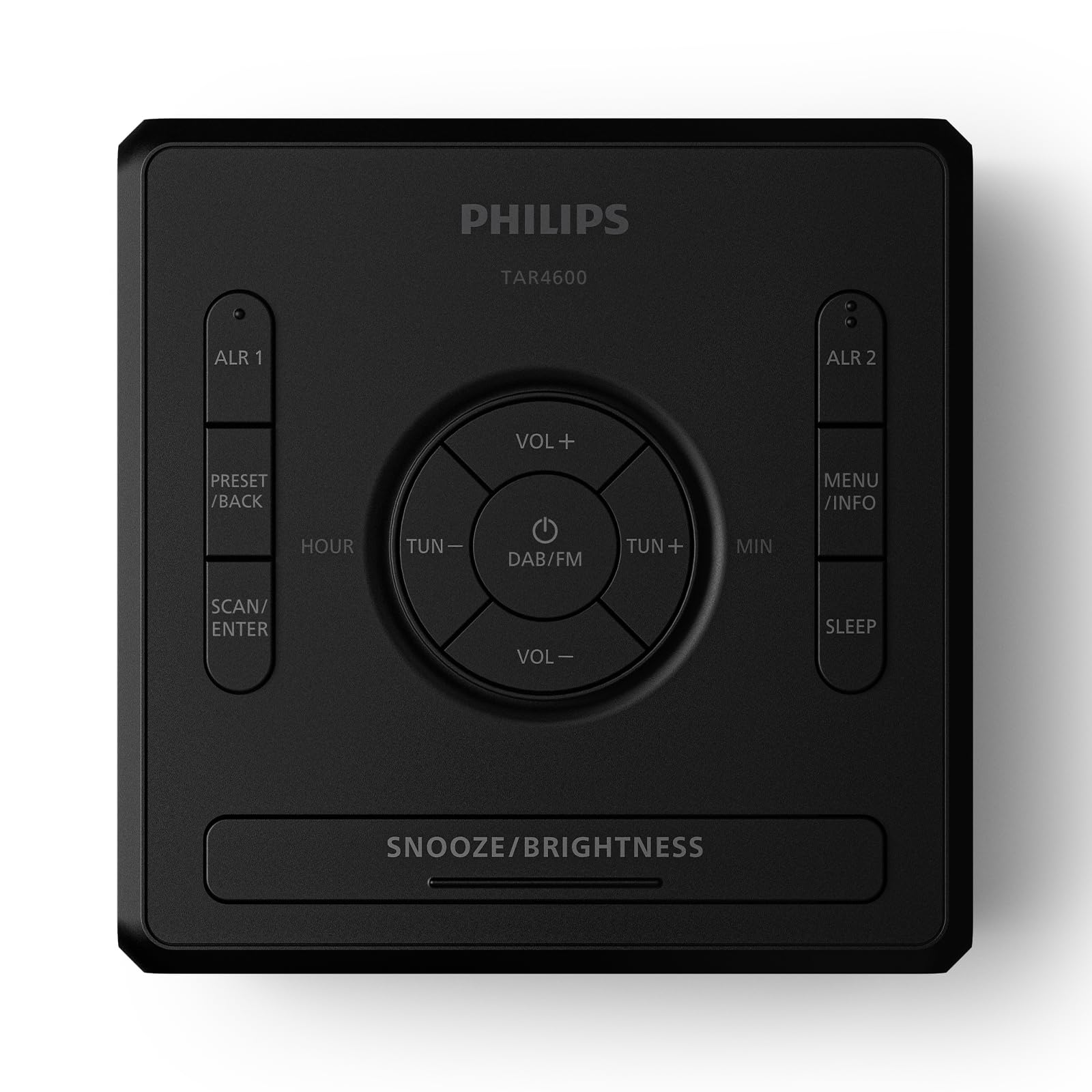 Philips TAR4500 Radio Reloj FM con Alarma Doble y Puerto de Carga USB-C