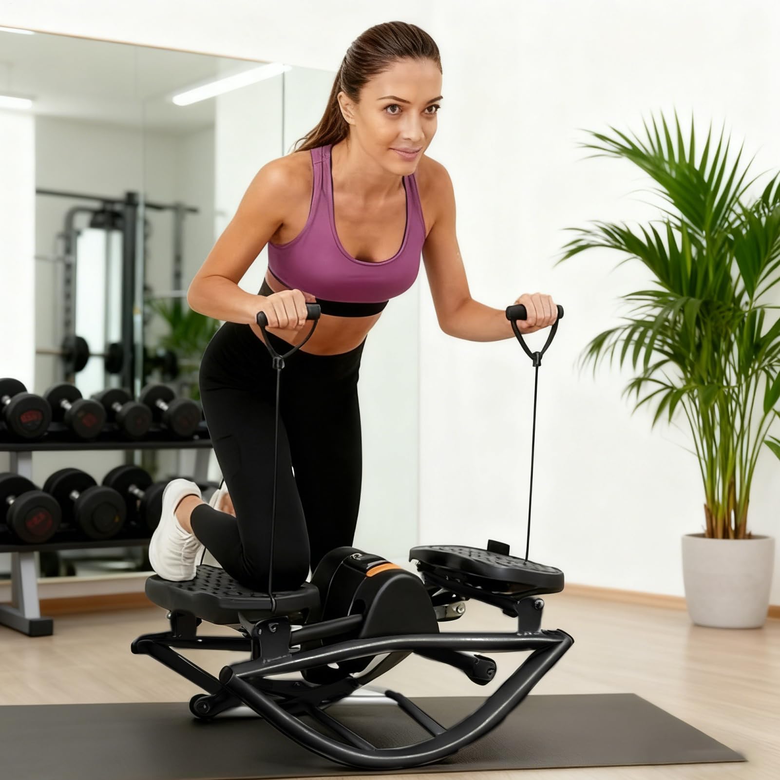 Rock Stepper Maszyna Do Ćwiczeń Sprzęt Fitness | Przenośna Cicha Maszyna Stepper Boczny dla Kobiet i Mężczyzn Siłownia Biuro Mieszkanie Akademik