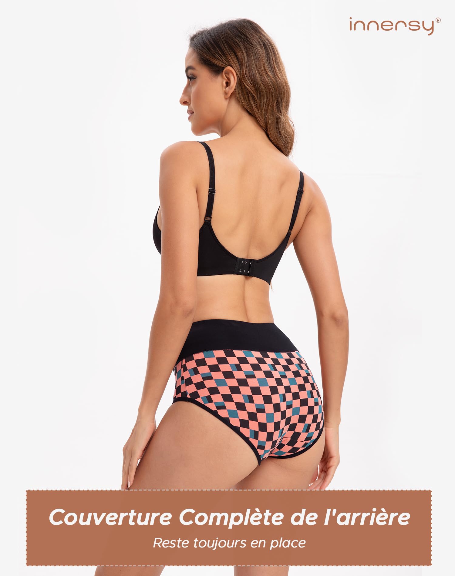 INNERSY Culotte Femme Coton Taille Haute Slip Élastique Shorty Confort sous-vêtement Doux Lot de 5