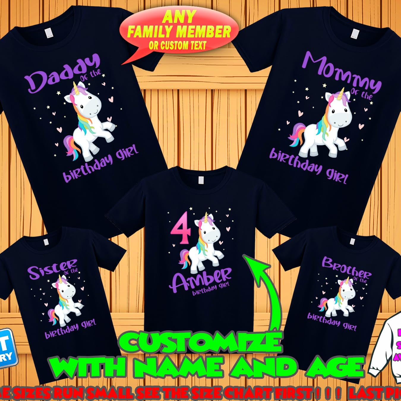 Unicorn Birthday Shirt, Unicorn Custom Shirt, Personalized Unicorn Shirt, Unicorn family shirts, Unicorn matching family Birthday Shirt, Birthday t-shirt for girls and boys