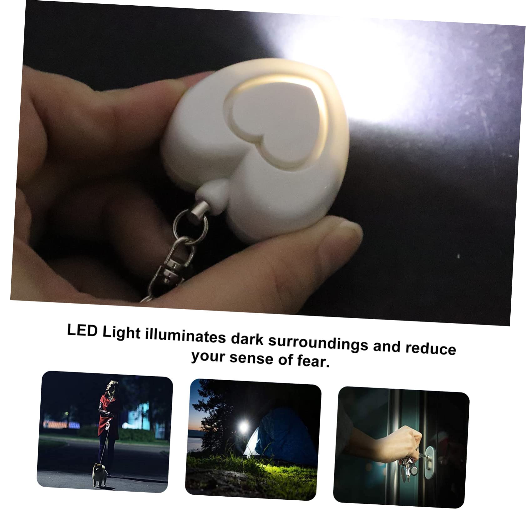 jojofuny 5pièces Alarme Forme De Cœur avec Lumière LED Dispositif De Sécurité Compact pour Course De Chien Activités De Plein Air