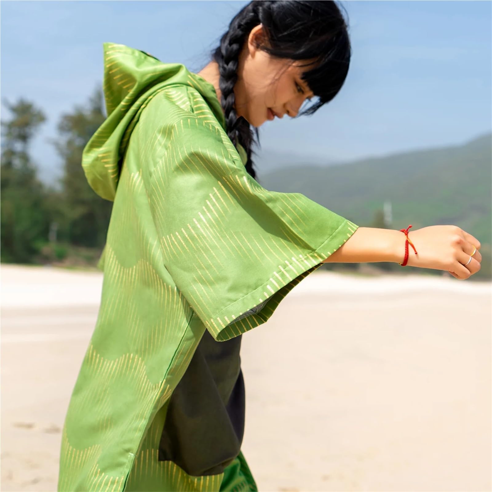 Poncho Surf Poncho de Surf con Capucha – Toalla Secado Rápido, Bata Playa Impermeable Bolsillo Grande, Ideal para, Buceo y Cambio
