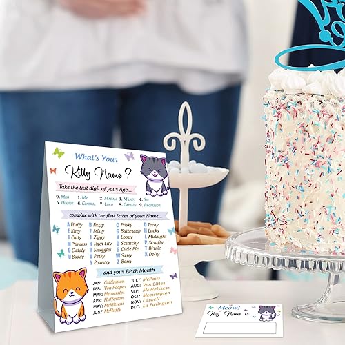 Miniatura 6 de What Your Kitty - Cartel de fiesta de cumpleaños para niños y niñas, actividades navideñas, juego de cumpleaños para fiestas de niños y adultos (1