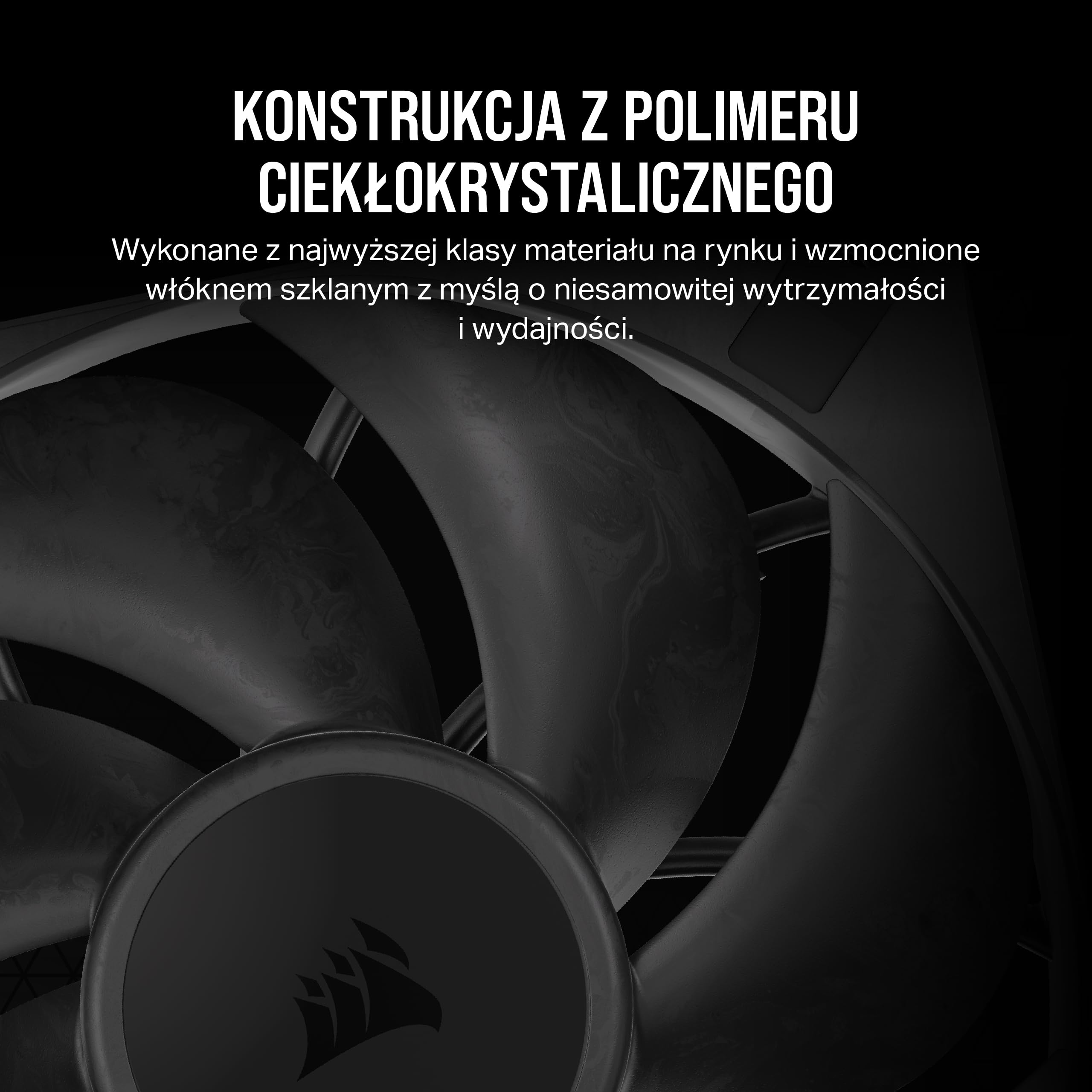 CORSAIR RS120 MAX Gruby Wentylatory PWM 120 mm – Wysokie Ciśnienie Statyczne – Konstrukcja z Materiału Liquid Crystal Polymer – 3 Sztuki – Czarny