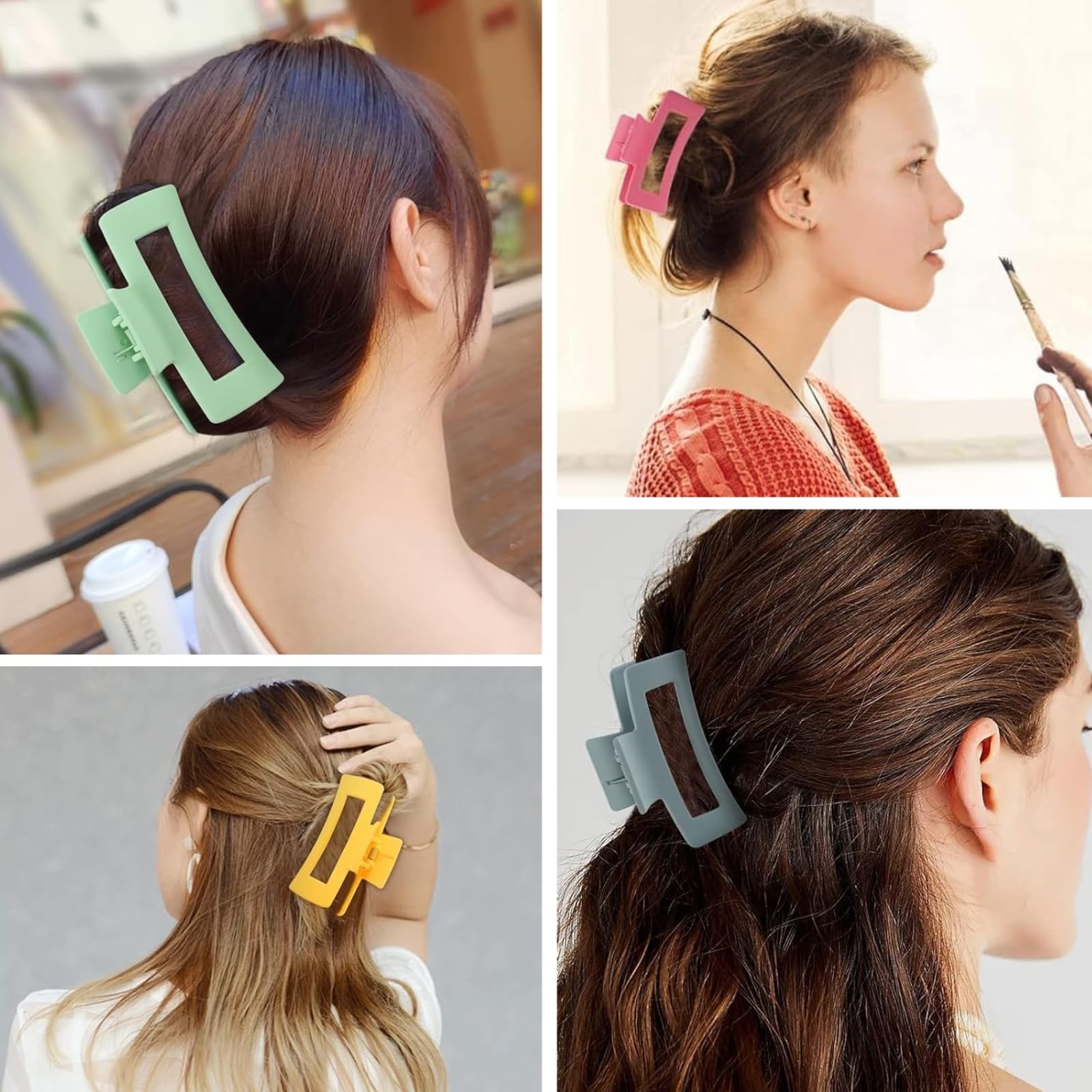 Hair Claw Clips for Thick Hair 8Pcs Large Claw Clip for Women Use Hair Clips Strong Hold Nonslip Hair Clamps for Girl Hair Decoration - Image 3