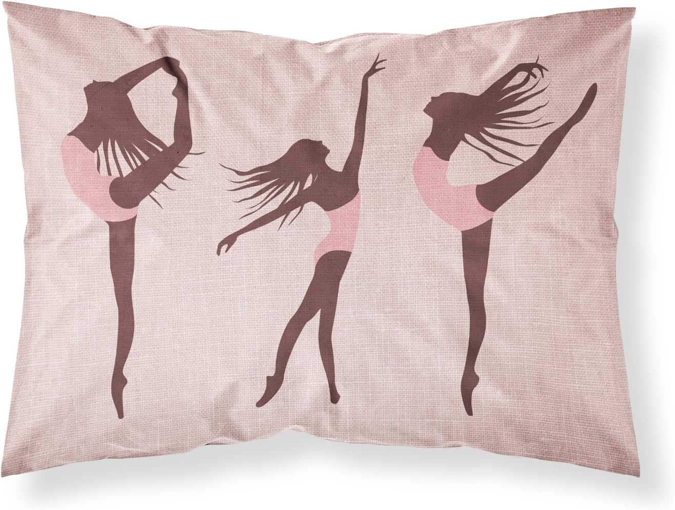 Caroline's Treasures BB5377PILLOWCASE Dancers Linen Pink Fabric Standard Pillowcase Lightweight Super Soft Easy Care Decorative Artwork Pillowcase, Standard