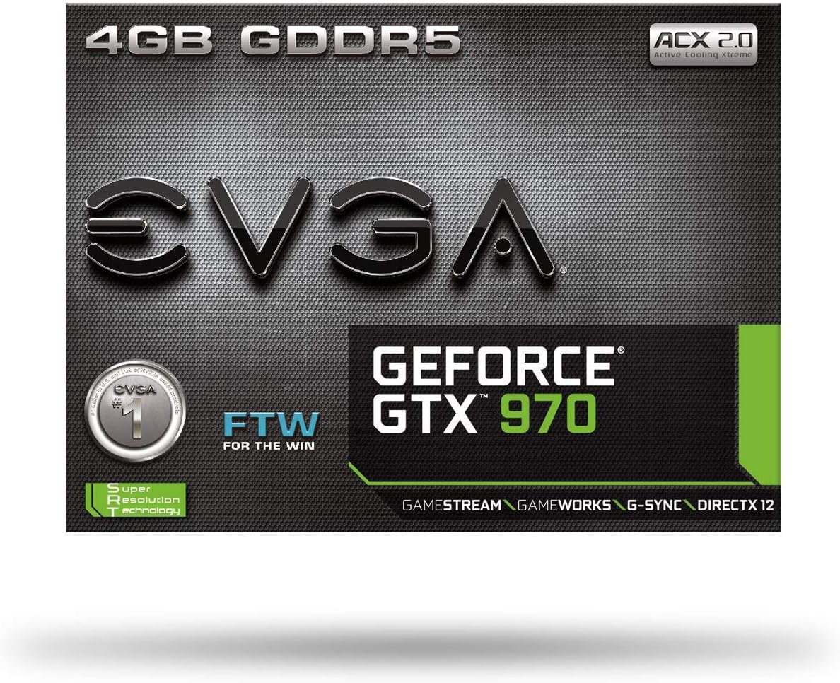 EVGA GeForce GTX 970 4GB FTW GAMING ACX 2.0, 26% Cooler and 36% Quieter Cooling Graphics Card 04G-P4-2978-KR (Renewed)