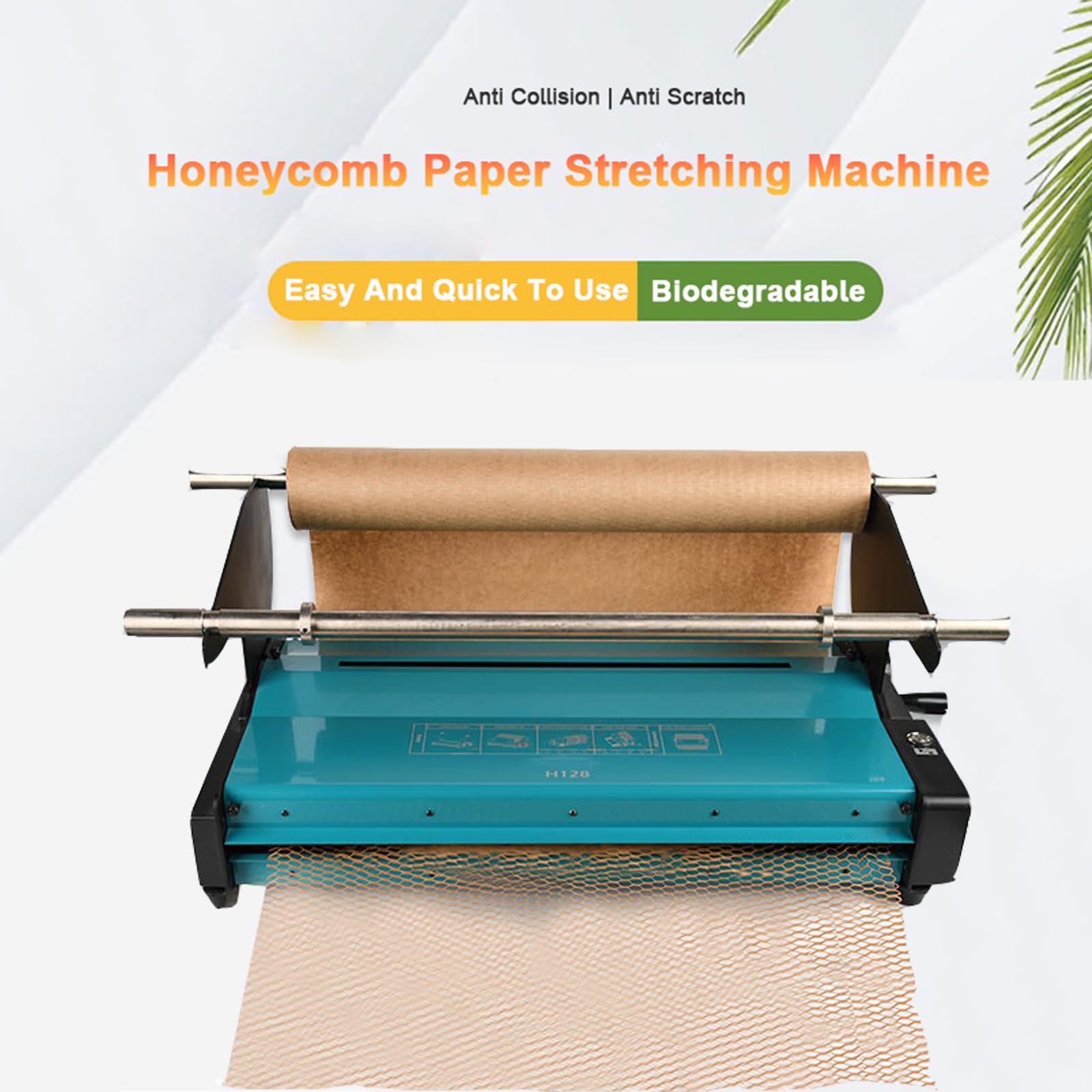 Dispenser per rotoli di carta a nido d'ape, macchina avvolgitrice manuale per piccole imprese, migliora l'efficienza dell'imballaggio con un facile utilizzo e un dimensionamento coerente