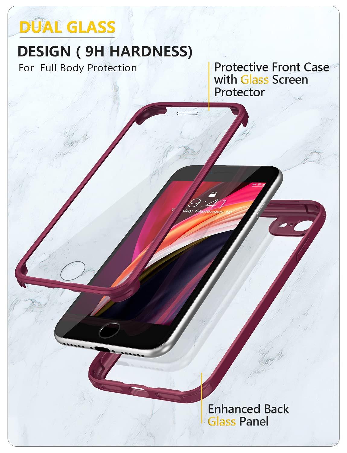 Miracase 360° Case, Compatible with iPhone SE 2022/SE 2020/iPhone 8 - Image 2