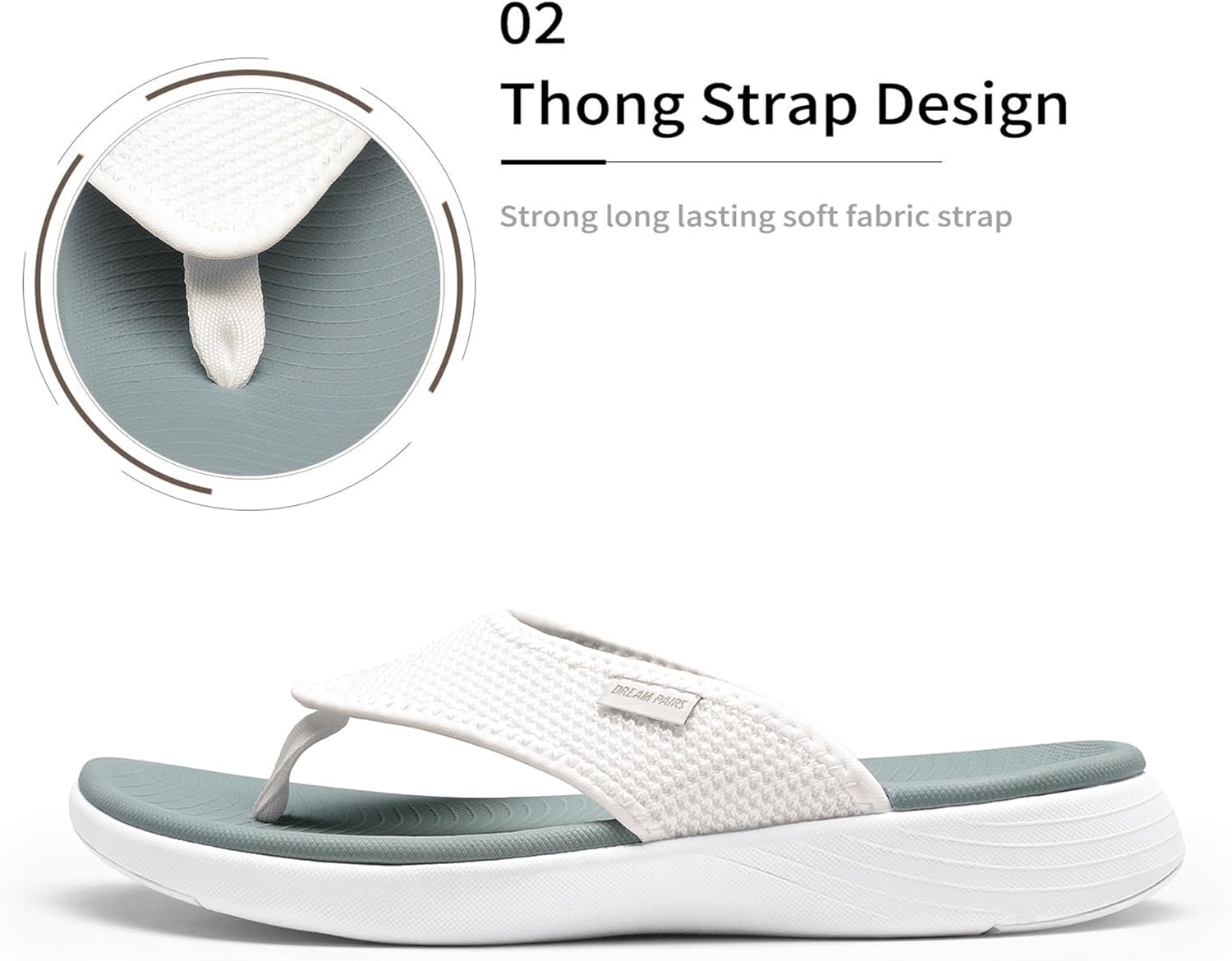 DREAM PAIRS Women's Arch Support Soft Cushion Flip Flops Thong Sandals - Image 4