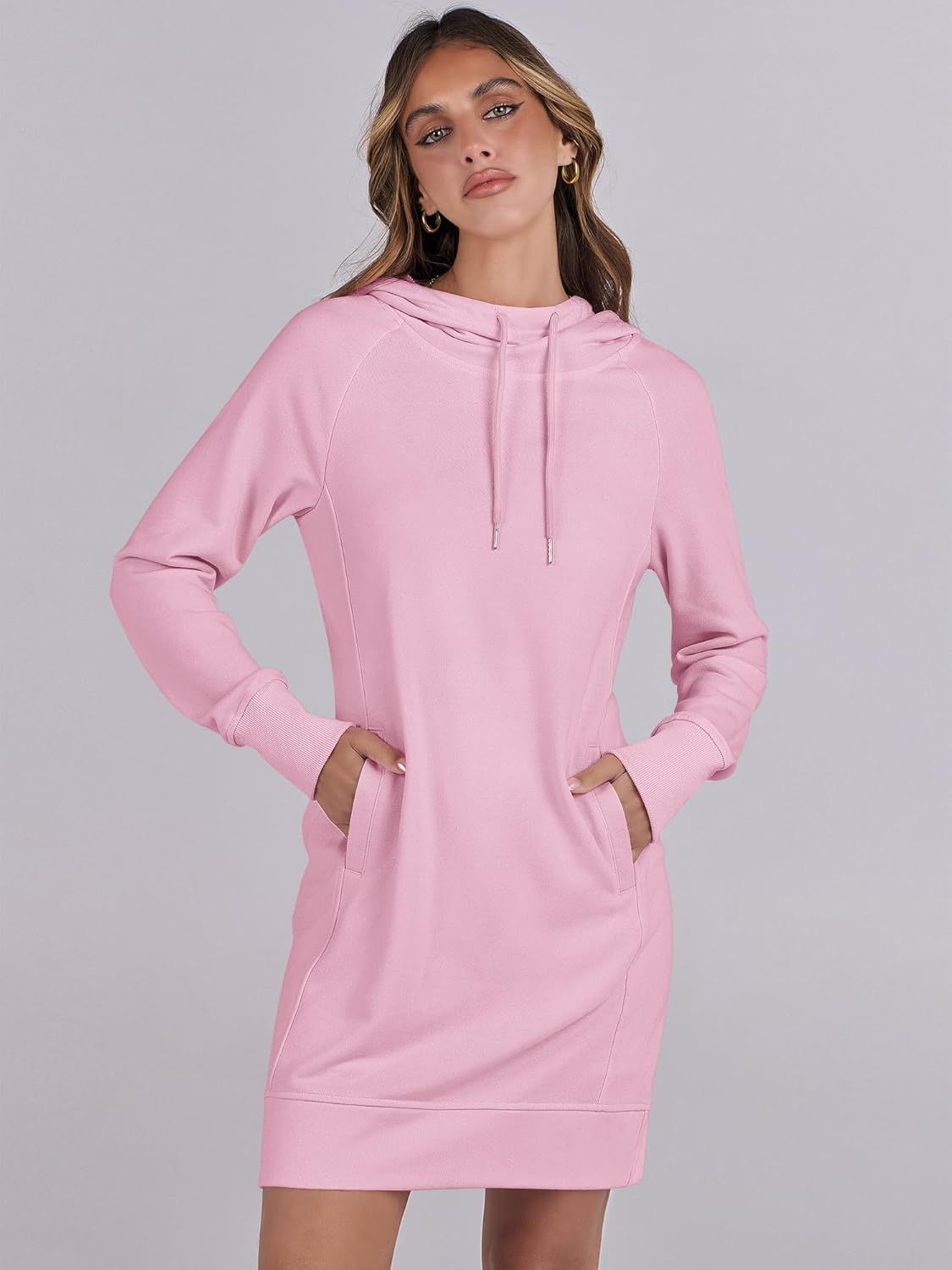 ANRABESS Womens Sweatshirt Dress Long Sleeve Hoodies Mini Dresses Fleece Casual Hoodie with Pockets 2025 Fall Fashion - Image 6