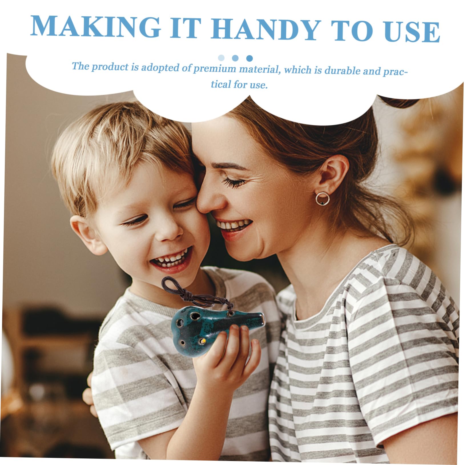 SUPVOX 6-hole Ceramic Ocarina Portable Beginner Instrument for Music Practice Random