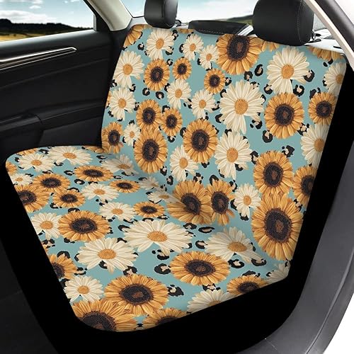 Miniatura 10 de Kuiaobaty Funda de asiento de coche rosa con estampado de vaca, suave, transpirable, para asiento delantero, asiento trasero, juego completo de 4