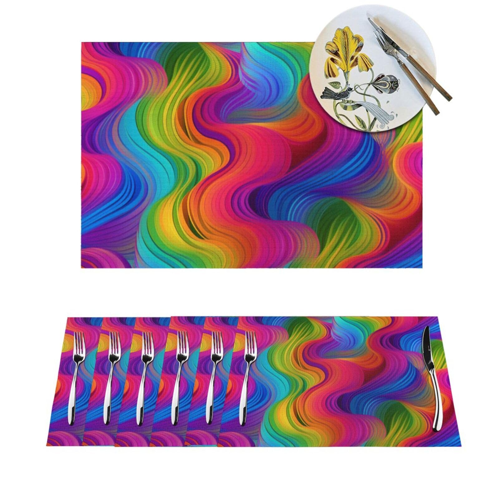 Set de table arc-en-ciel lavable et résistant à la chaleur pour protéger votre table de cuisine
