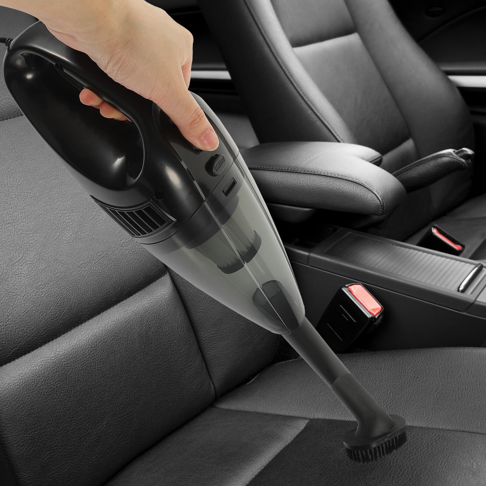 Aspirapolvere Portatile per Auto Nero senza Fili Filtro Multistrato Lavabile, Potente e Compatto, per Uso Bagnato e Asciutto in Auto e Casa