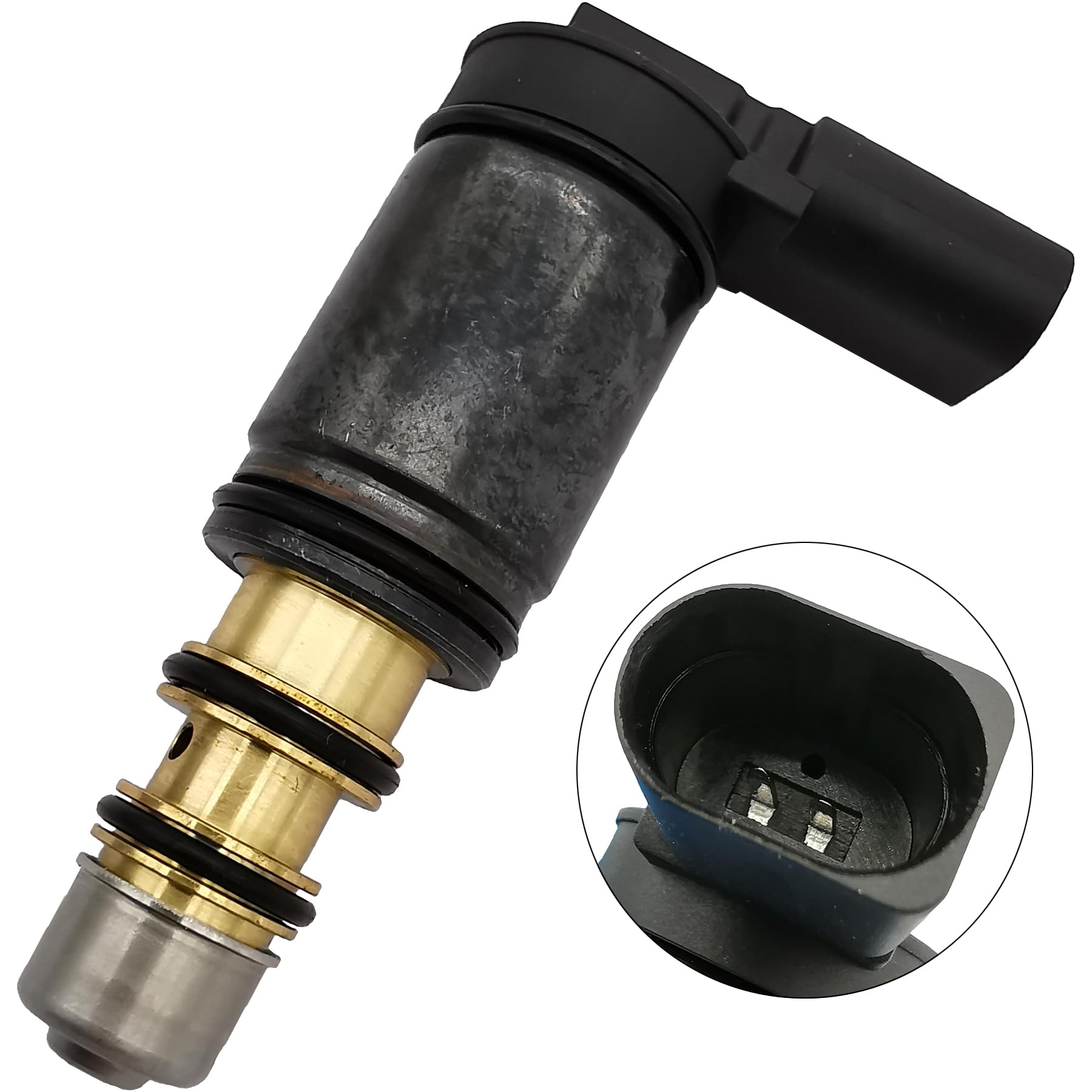 AC Solenoid Valve AC Compressor Control Solenoid Valve For Denso 6SEU14C/ 7SEU16C - Fits Audi A3, VW Golf, Jetta, Passat, Tiguan Control Solenoid Replacement