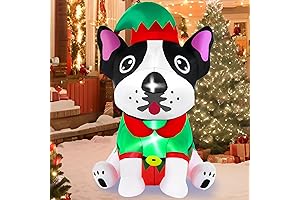 Christmas Inflatable French Bulldog Yard Decor