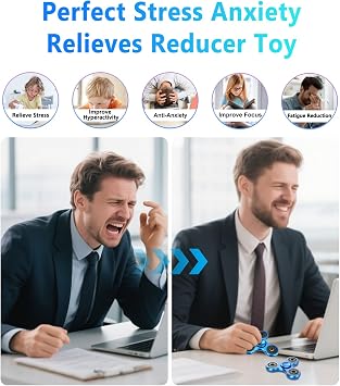 ATESSON Fidget Spinner Toy Ultra Durable Stainless Steel Bearing High Speed 2-5 Min Spins Precision Brass Material Hand spinner EDC ADHD Focus Anxiety Stress Relief Boredom Killing Time Toys