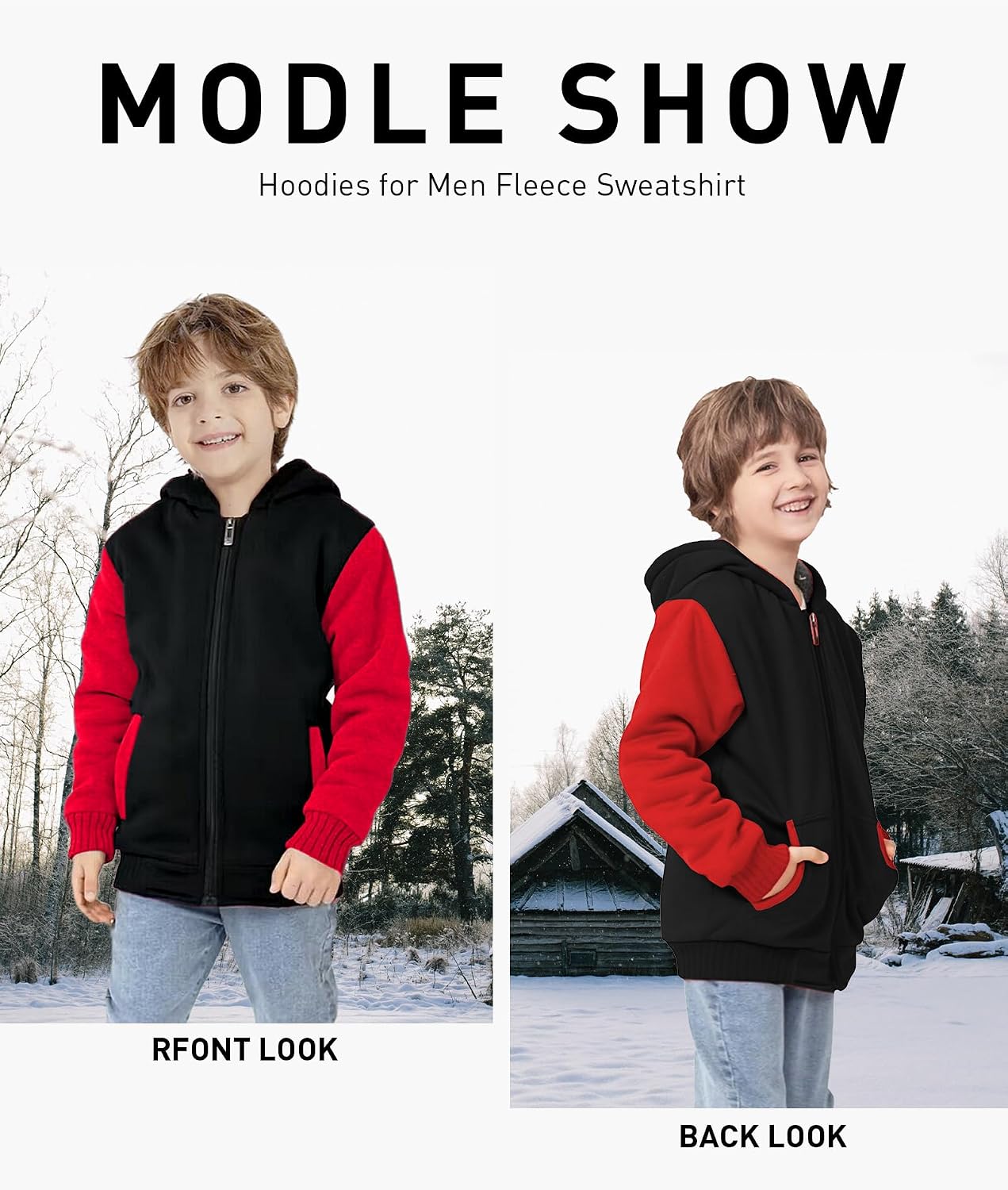 GEEK LIGHTING Boys Sherpa Lined Hoodie Kids Fleece Sweatshirt Full Zip Hooded Jacket image 5