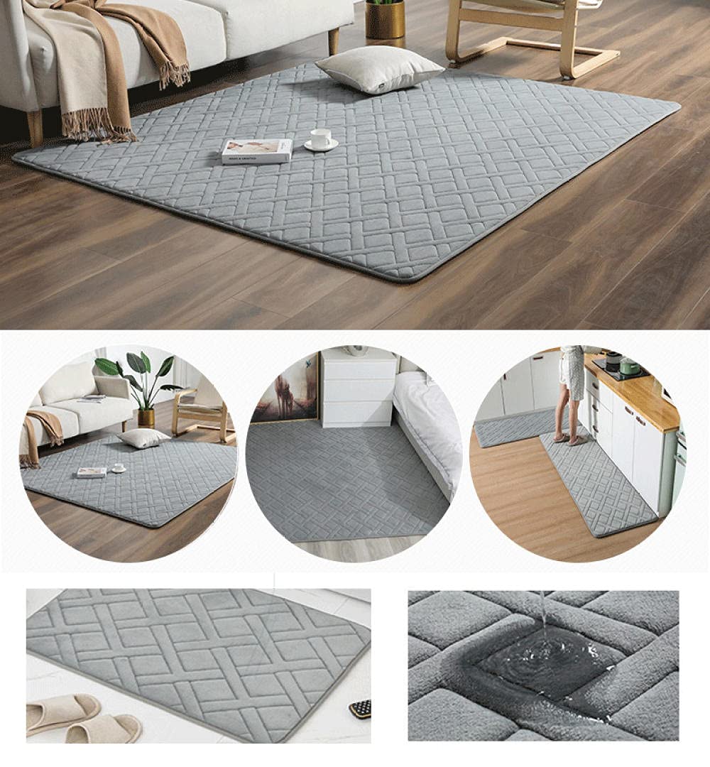 Tappetini antiscivolo in memory foam per bagno, soggiorno e camera da letto, assorbenti, morbidi grigi, 79,8 x 378,5 cm, comfort e sicurezza essenziali