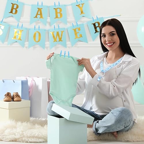 Miniatura 5 de Tondiamo 48 chupetes para bebé, regalos de fiesta con 24 chupetes de plástico y 24 mini alfileres de ropa, chupetes transparentes para baby shower,