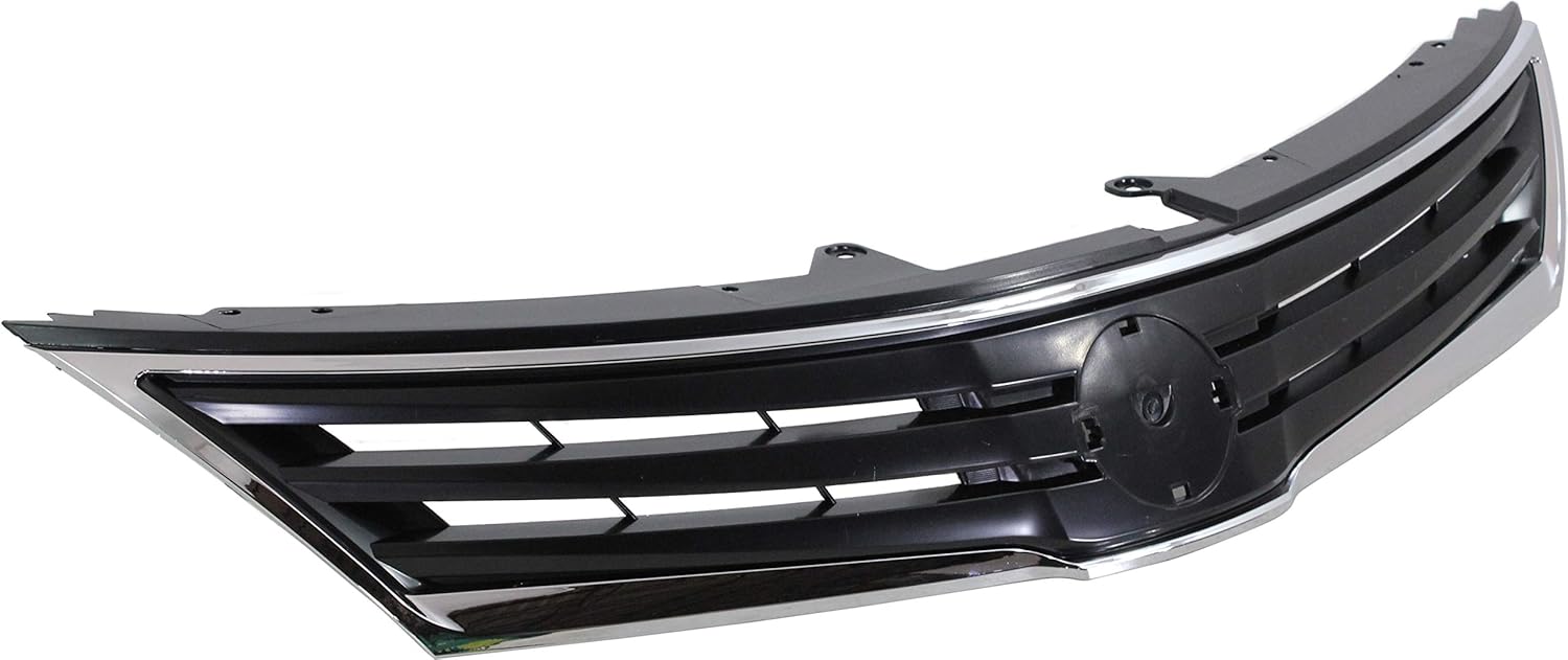 Garage-Pro Grille Assembly Compatible with 2010-2012 Nissan Versa Chrome Shell with Painted Black Insert