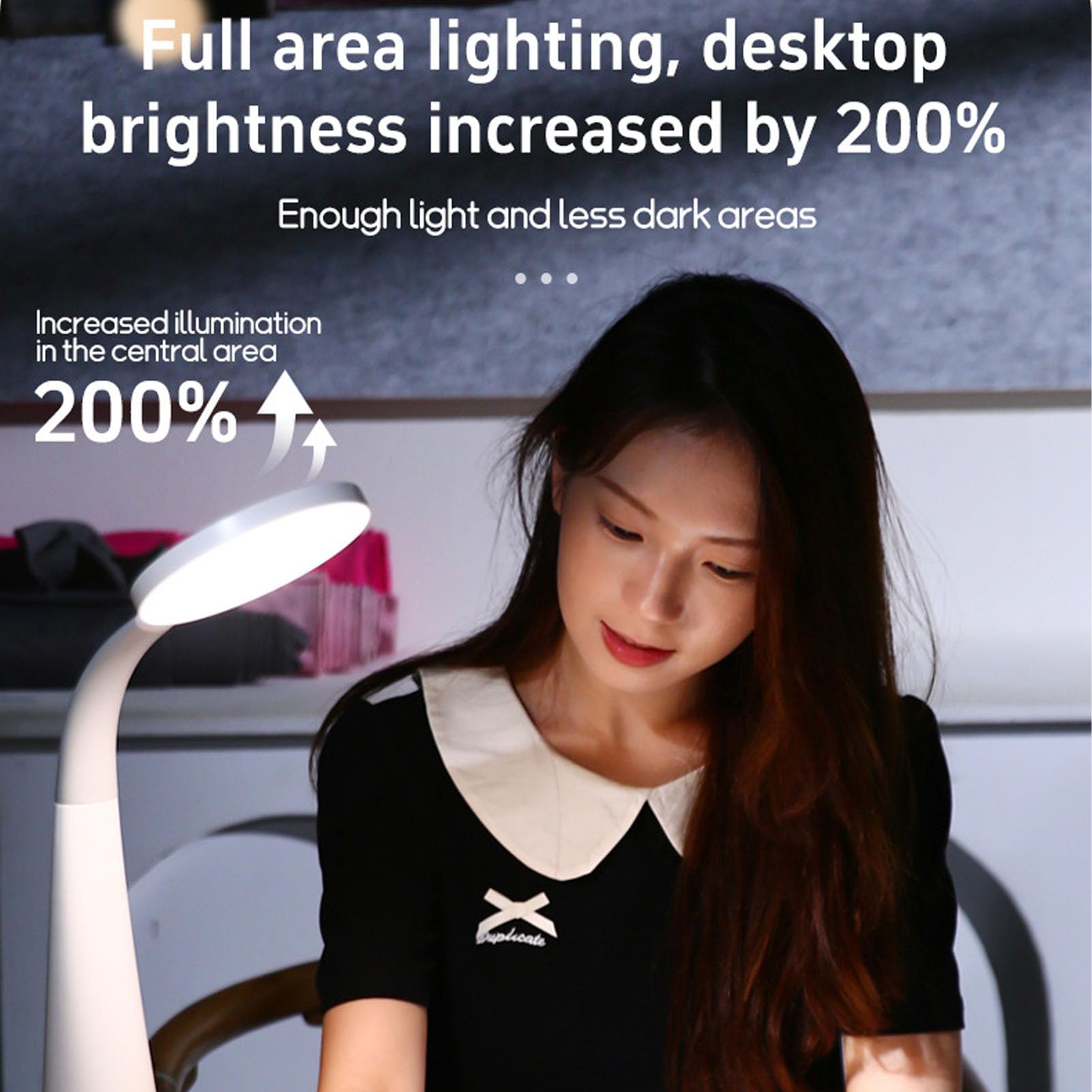Lampada da Scrivania a LED per Ufficio Domestico Cordless (Bianca)