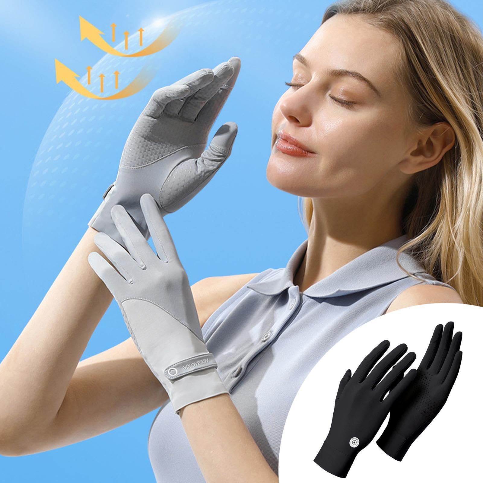 Guantes de protección solar, guantes transpirables con sensación de hielo, guantes de sol de pesca, guantes de kayak, equipo de remo, canoa, equipo profesional de protección UV UPF 50 Plus para