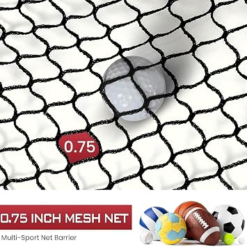 10x10 Ft Golf Net for Sports Practice - Indoor and Backyard Ball Target Hitting Net for Baseball, Softball Training