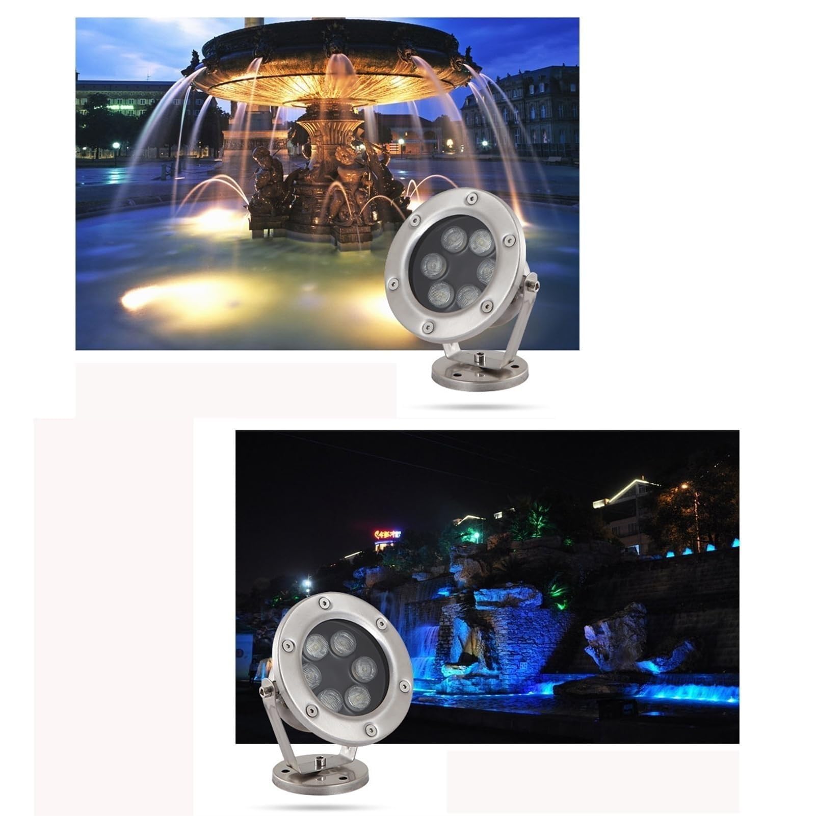 Luci Subacquee RGB per Laghetto, Faretto Rotante, Luci LED Sommergibili da 12V, Faretto da Esterno Impermeabile IP68, Lampada per Fontana da Giardino, Piscina E Cortile(RGB,36w)