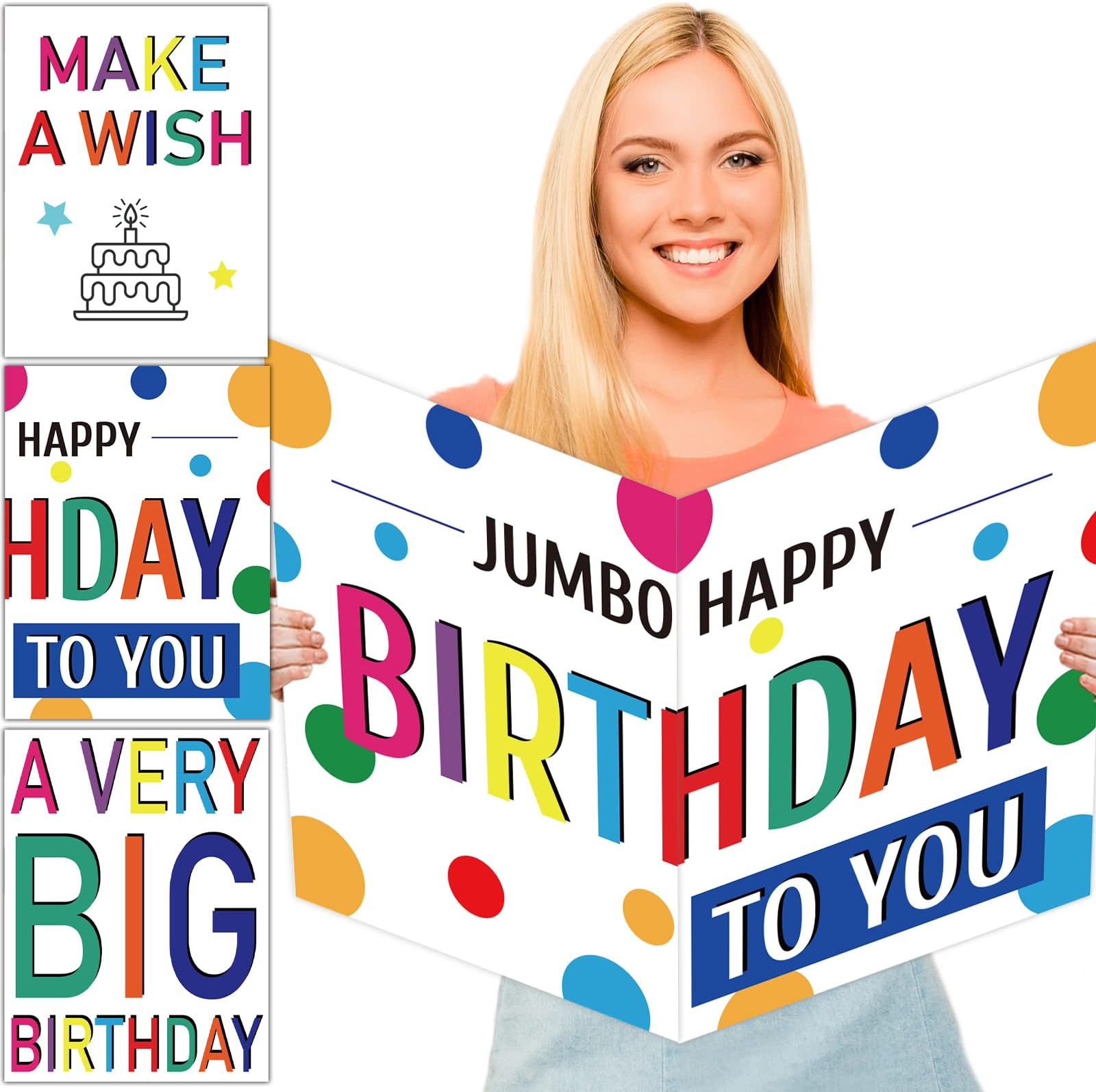 party greeting 3 PCS Jumbo Birthday Cards Giant Guest Book