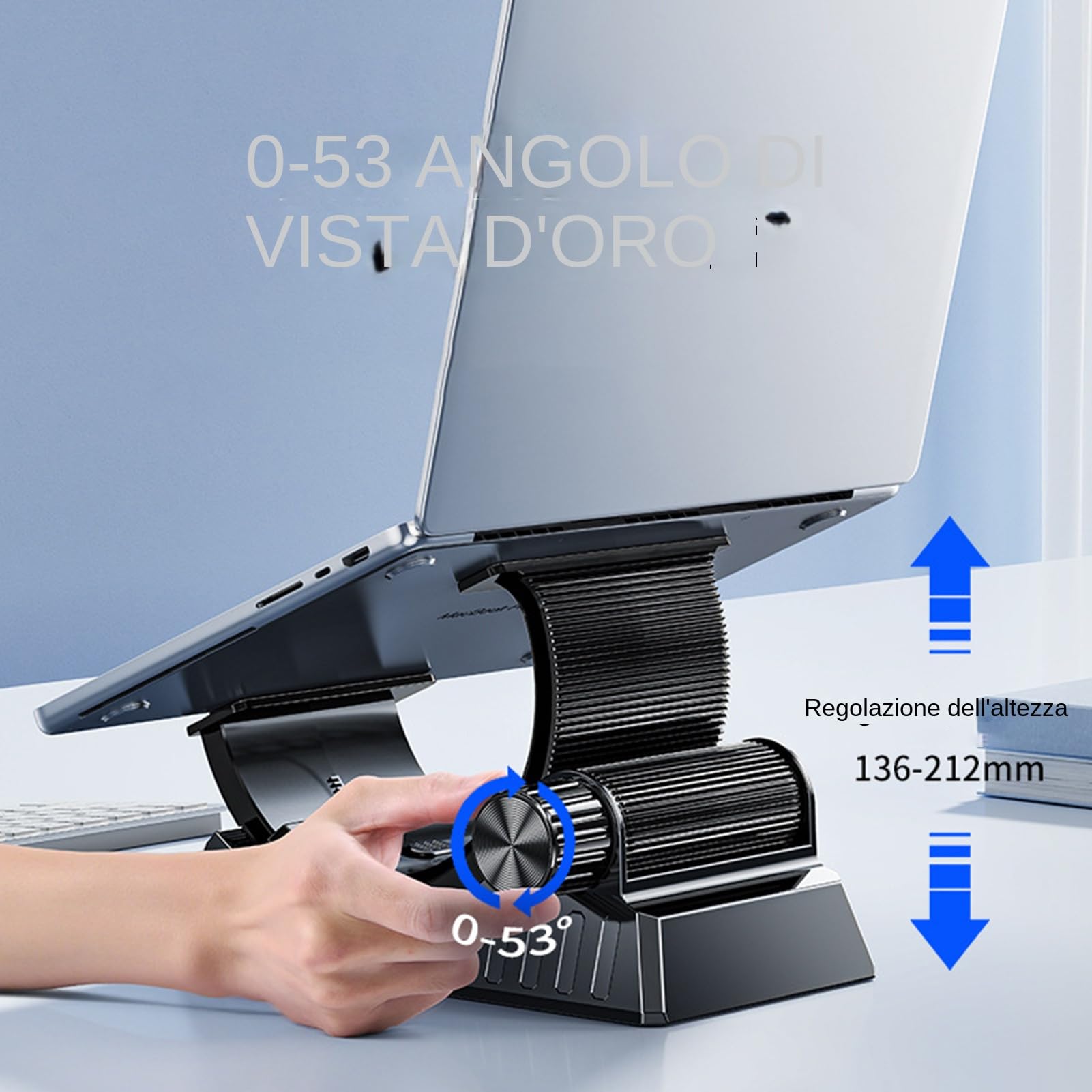 Generico Soporte de mesa portátil | Soporte ajustable y plegable con diseño en forma de C - Base de soporte para portátil de escritorio - en, escritorio, tableta, sofá, coche, trabajo, oficina y