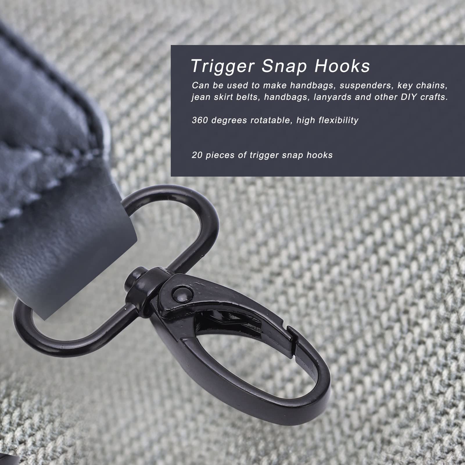 QANYEGN 20Pcs Trigger Snap Hooks, D Swivel Trigger Clips, Lobster Clasp Claw Swivel Clasp Hook for Keychain Hook