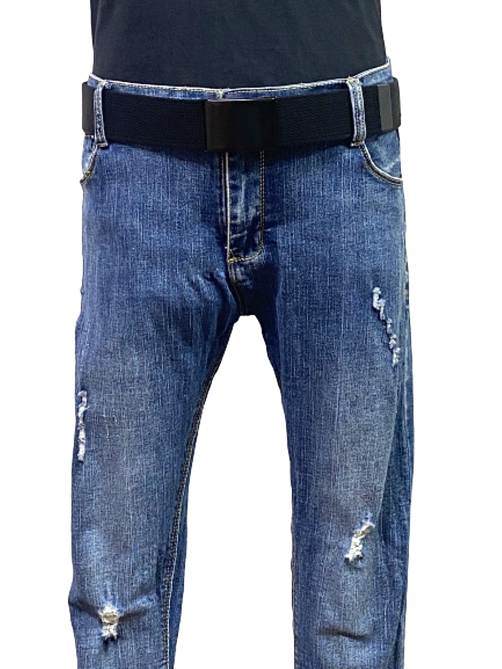 WAUNEE Canvas Belt Web Belt Military Belt Golf Belt Uniform Belt with Black Flip-Top Buckle and Tip Waist Size Up to 55