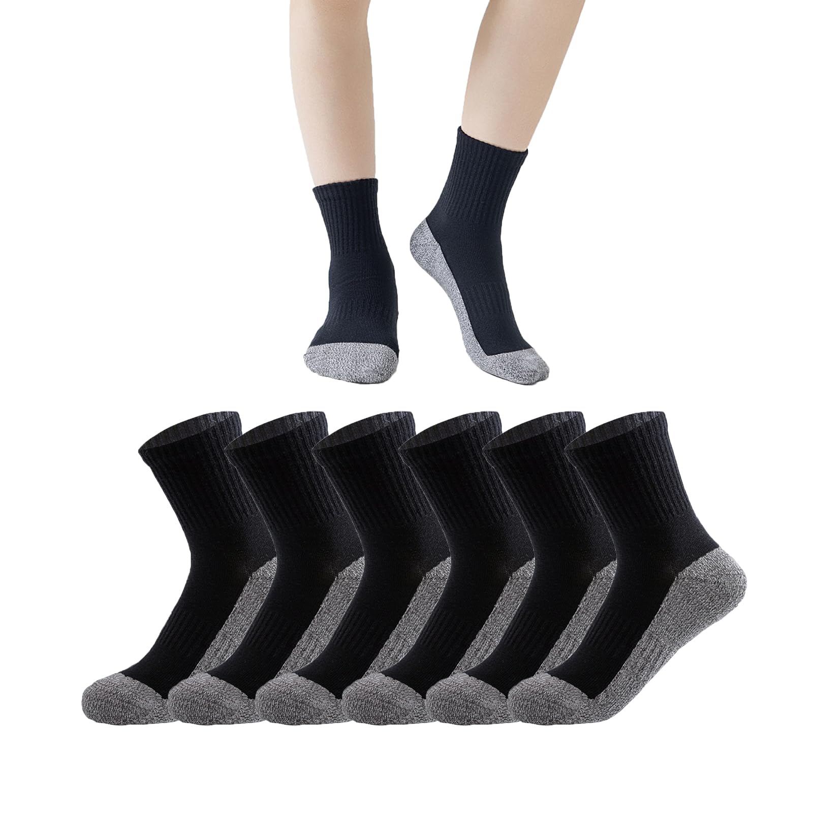 Boys White Crew Socks for Boys Cotton Seamless School Uniform Dress Socks