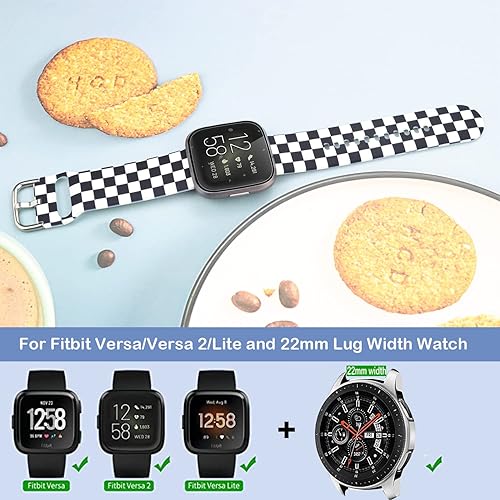 Miniatura 2 de Ecute Correa pequeña de silicona suave impermeable de repuesto para mujeres y hombres, compatible con Fitbit VersaVersa 2Versa LiteVersa SE, blanco