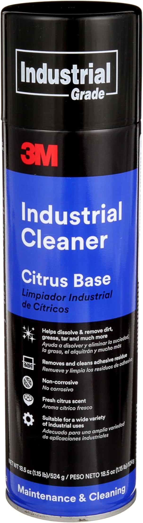 Industrial Grade Citrus Base Cleaner 524g Cleans and Removes Adhesive Are Ideal for Helping Dissolve and Remove Dirt, Grease, Tar, and Many Non-curing Type Adhesives